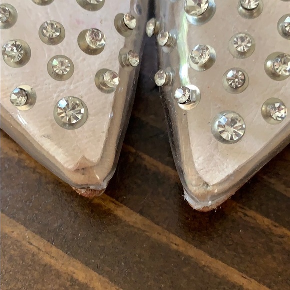 RAYE Clear Crystal Embellished Pointed Toe  Heels - Picture 5 of 8